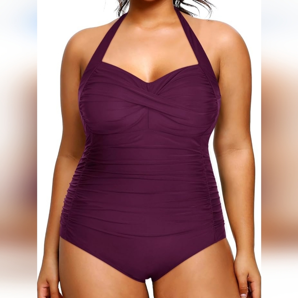 YONIQUE PLUS SIZE One Piece Tummy Control Swimsuit